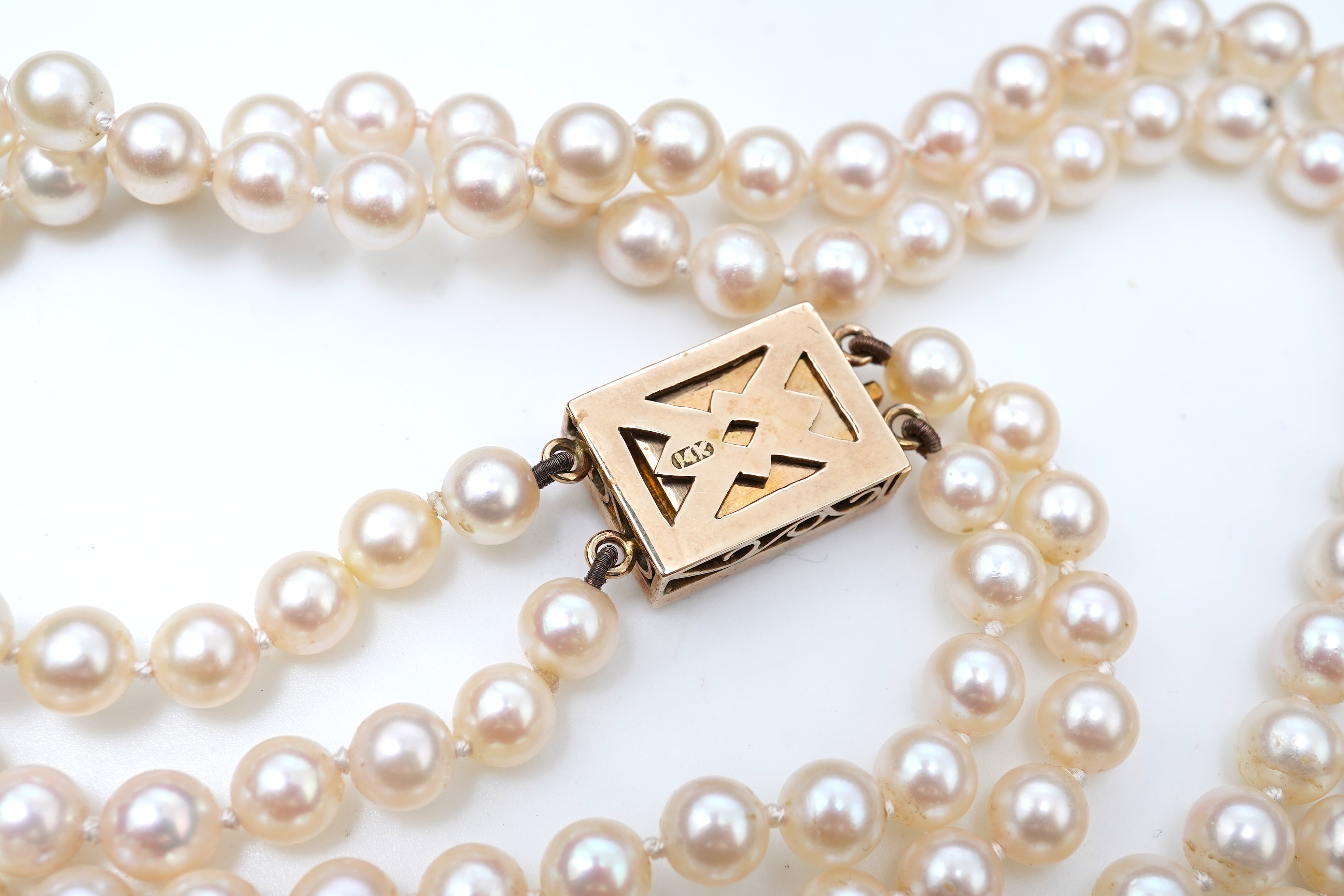 A cultured pearl and ruby necklace